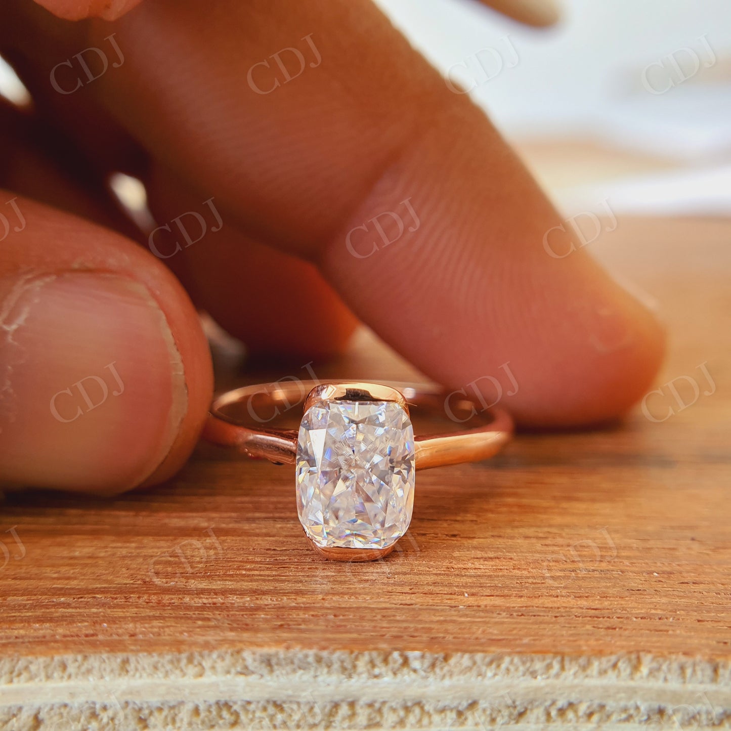 1.80CT Cushion Cut Moissanite Engagement Ring  customdiamjewel   