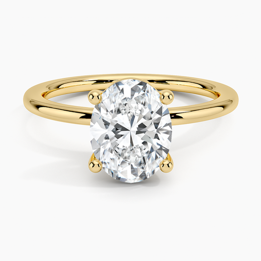 2CT Lab Grown Oval Diamond Solitaire Engagement Ring