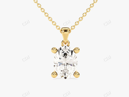 Sparkling Oval Moissanite Pendant Necklace with Diamond Accents  customdiamjewel 10KT Yellow Gold VVS-EF