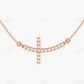 0.27CTW Sideways Cross Round Moissanite Necklace  customdiamjewel 10KT Rose Gold VVS-EF