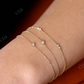 Round Bezel Setting Natural Diamond Duo Bracelet  customdiamjewel   