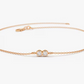 Round Bezel Setting Natural Diamond Duo Bracelet  customdiamjewel 10 KT Solid Gold Rose Gold VVS-EF