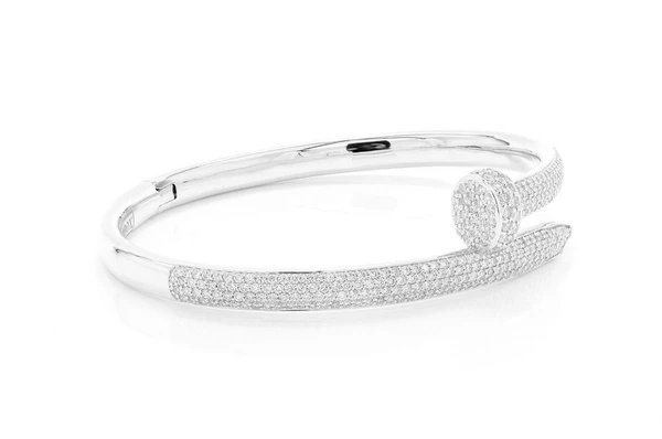 3.25CTW Diamond Nail Bangle Bracelet  customdiamjewel   