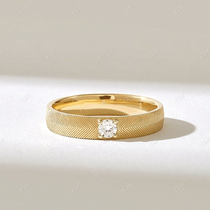 0.10CT Round Lab Grown Diamond Arrow Lines Wedding Band  customdiamjewel 10KT Yellow Gold VVS-EF