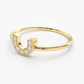 Round Cut White Diamond Horseshoe Wedding Band  customdiamjewel   