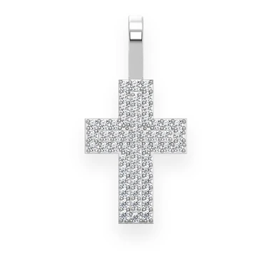 Layered Cross Pave Diamond Pendant  customdiamjewel   