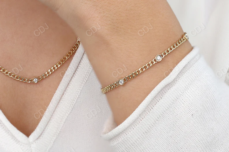 0.21CTW Moissanite Link Chain Diamond Bracelet  customdiamjewel   