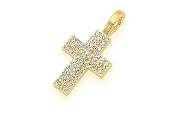Layered Cross Pave Diamond Pendant  customdiamjewel   