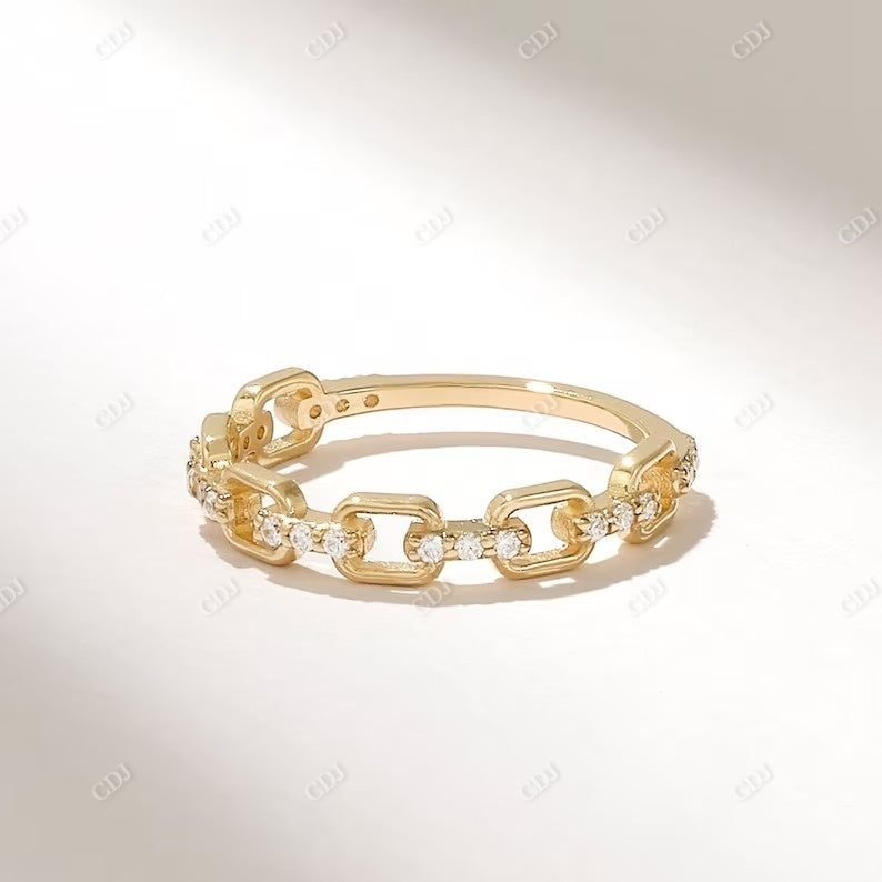 0.14CTW Solid Gold Diamond Linked Wedding Band For Women  customdiamjewel 10KT Yellow Gold VVS-EF