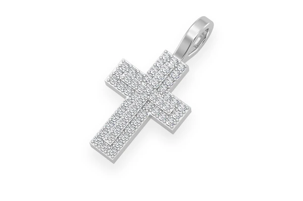 Layered Cross Pave Diamond Pendant  customdiamjewel   