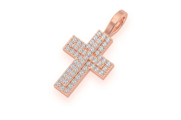 Layered Cross Pave Diamond Pendant  customdiamjewel   