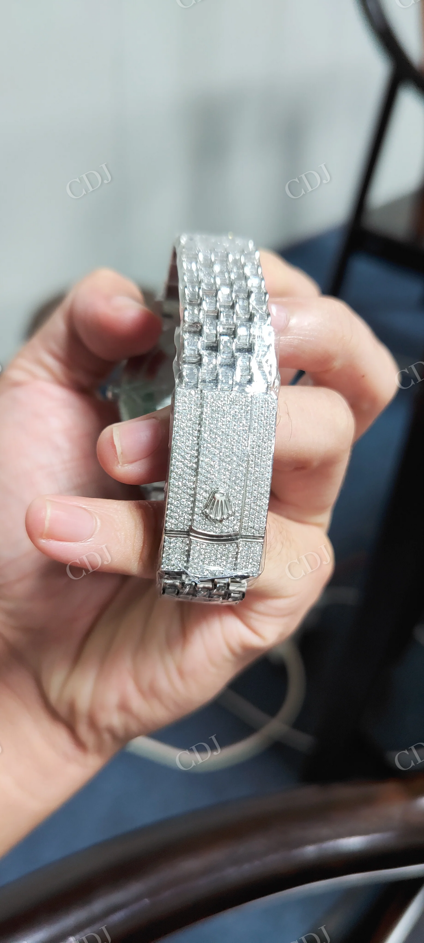 Luxury Rolex Iced out Custom Moissanite Men's Watch customdiamjewel