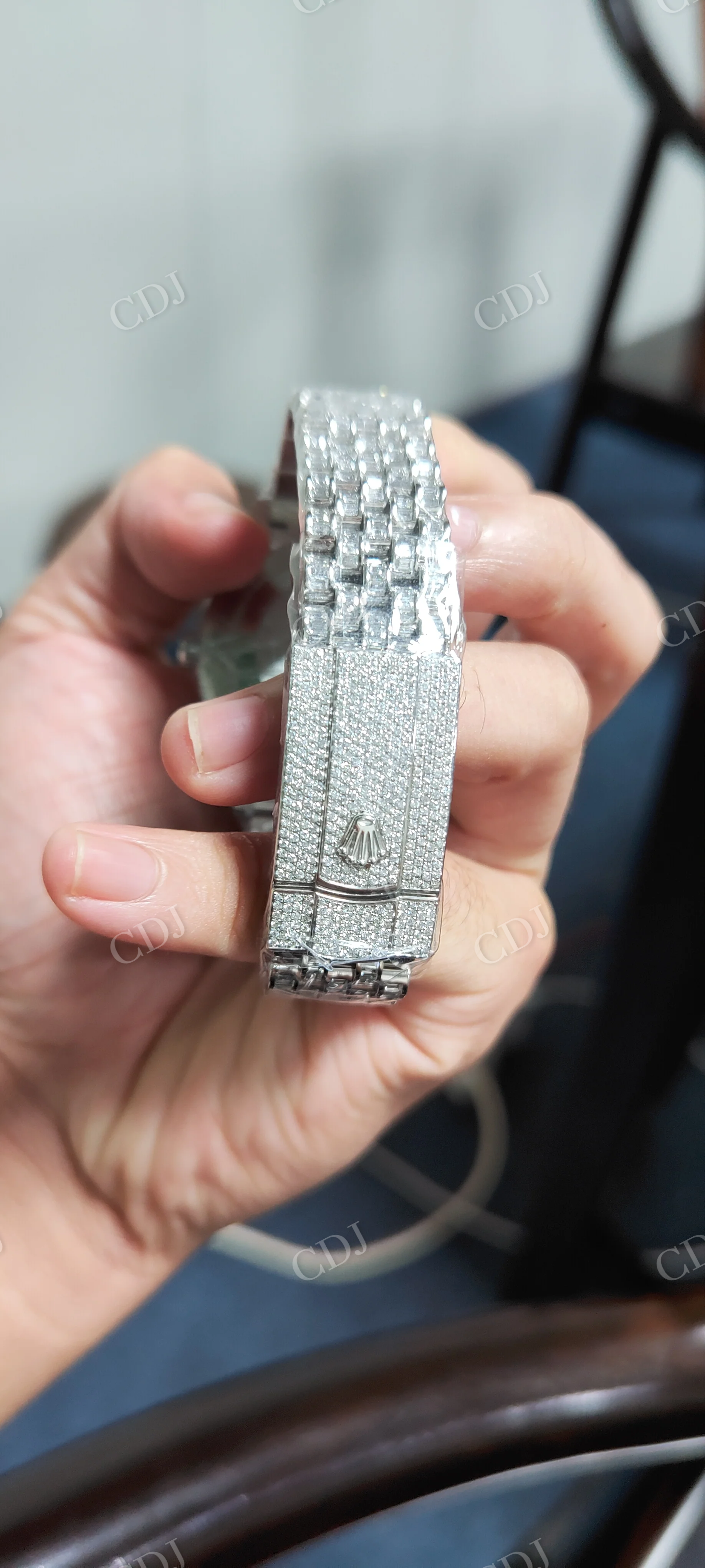 Luxury Rolex Iced out Custom Moissanite Men's Watch customdiamjewel