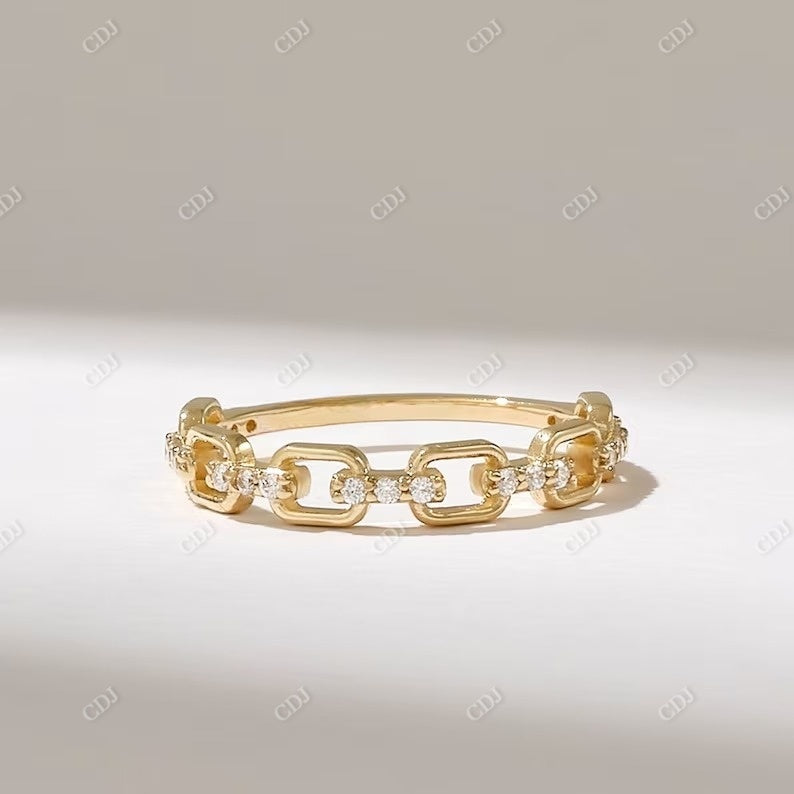 0.14CTW Solid Gold Diamond Linked Wedding Band For Women  customdiamjewel   