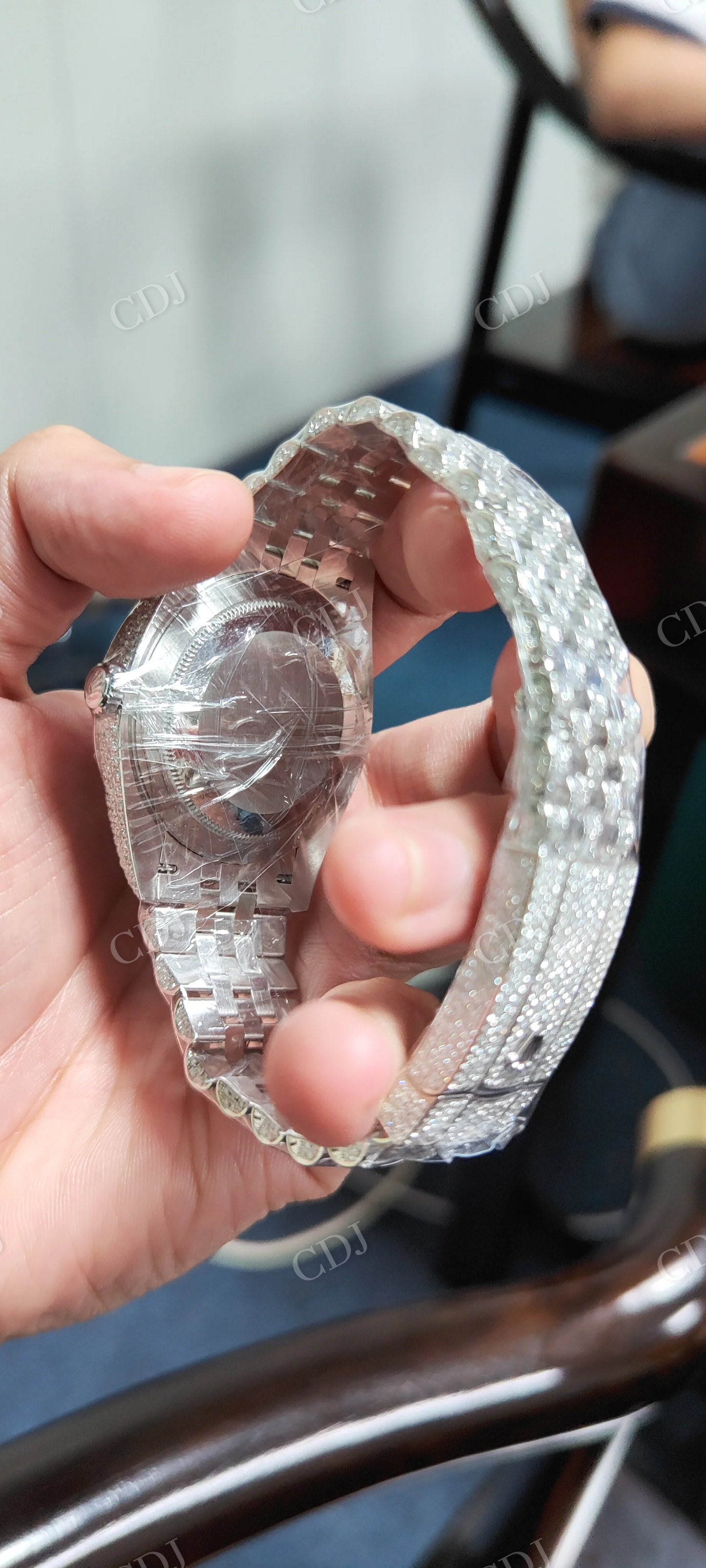 Luxury Rolex Iced out Custom Moissanite Men's Watch customdiamjewel