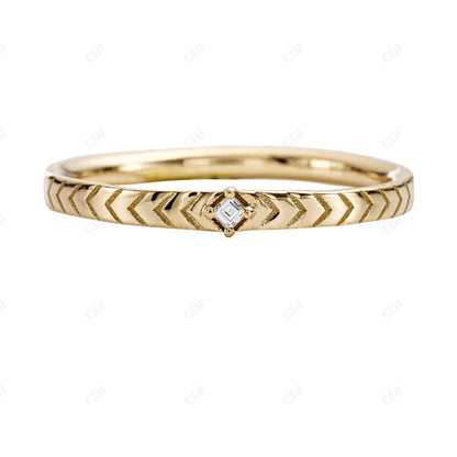1.3MM Natural Asscher Cut Diamond Wedding Band  customdiamjewel 10KT Yellow Gold VVS-EF