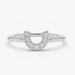 Round Cut White Diamond Horseshoe Wedding Band  customdiamjewel 10KT White Gold VVS-EF