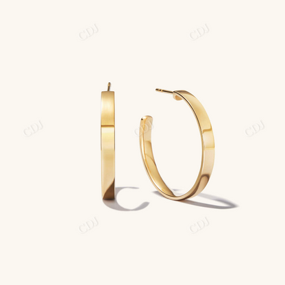 Thick Gold Filled Daily Hoop Earrings  customdiamjewel Sterling Silver Yellow Gold 