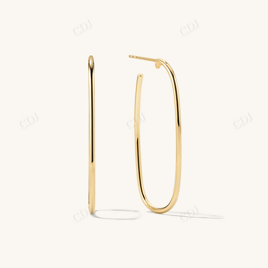 Paperclip Big Sized Handmade Earrings  customdiamjewel 10 KT Solid Gold Yellow Gold 