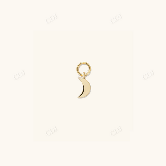 Single Moon Hoop Earrings  customdiamjewel Sterling Silver Yellow Gold 