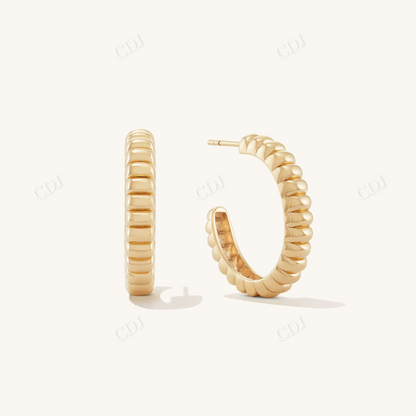Minimalist Gold Dome Hoop Earrings