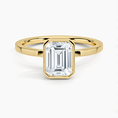 2CT Lab Grown Diamond High Profile Bezel Set Engagement Ring  customdiamjewel Sterling Silver Yellow Gold VVS-EF