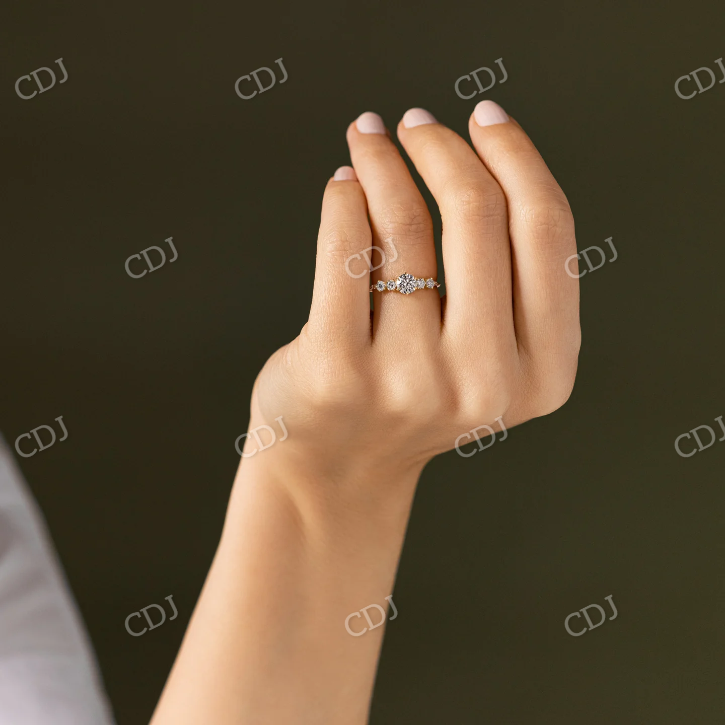 0.50CT Round Cut Moissanite Cluster Ring  customdiamjewel   