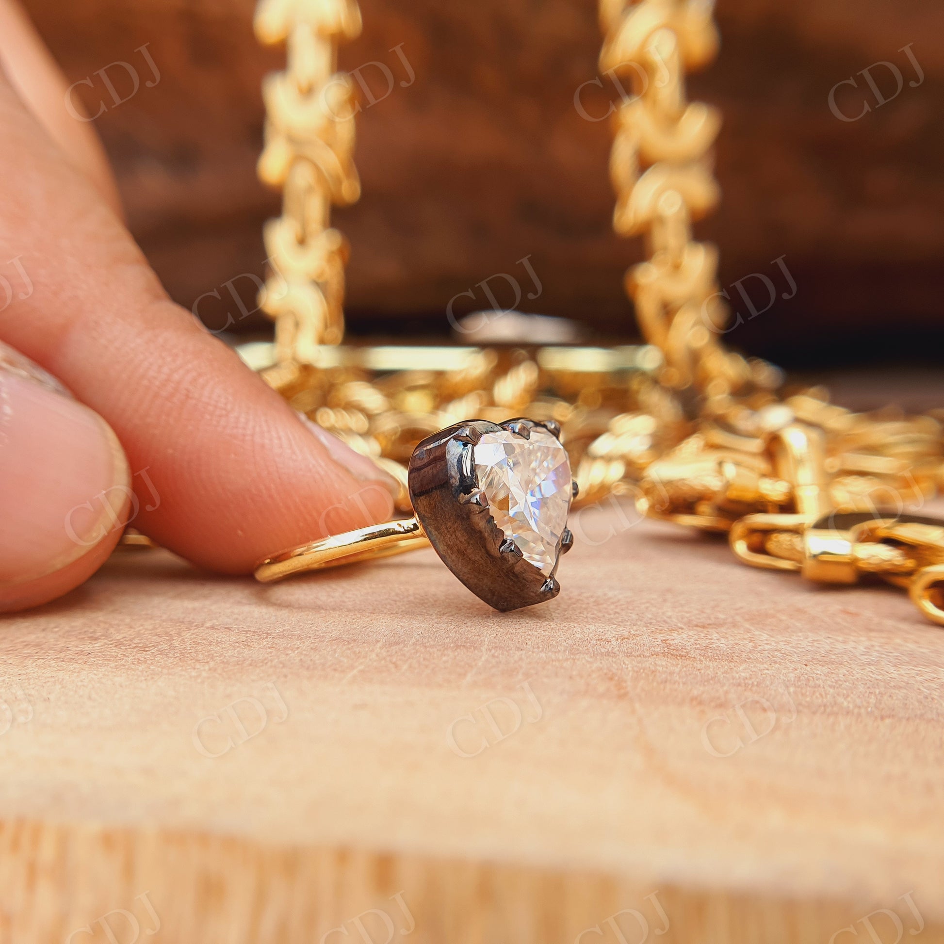 3.50CT Heart Cut Moissanite Engagement Ring  customdiamjewel   
