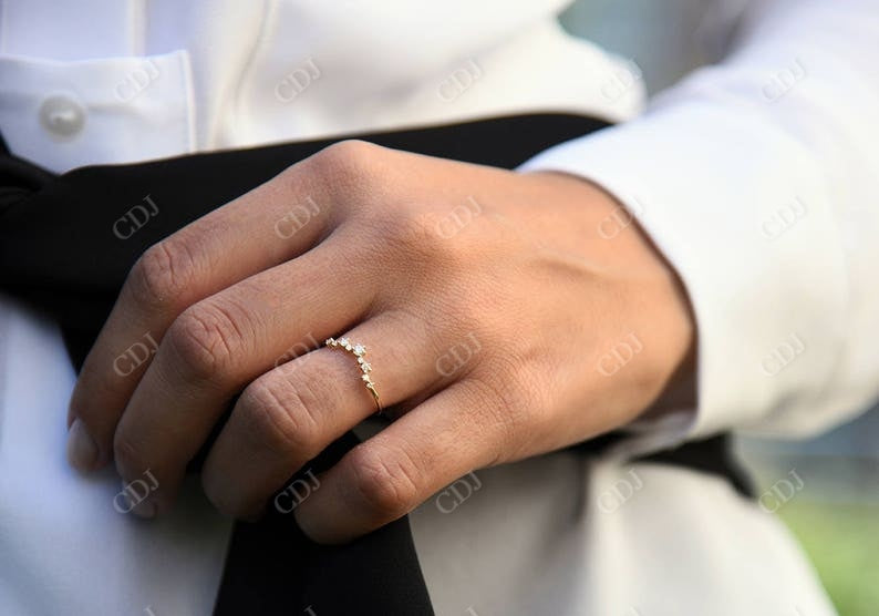 0.20CTW Lab Grown Diamond Curved Wedding Band  customdiamjewel   