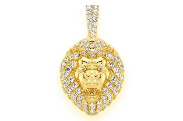 0.50CTW Lion Head Round Diamond Pendant  customdiamjewel   