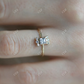 0.30CT Princess Cut Cluster Moissanite Engagement Ring