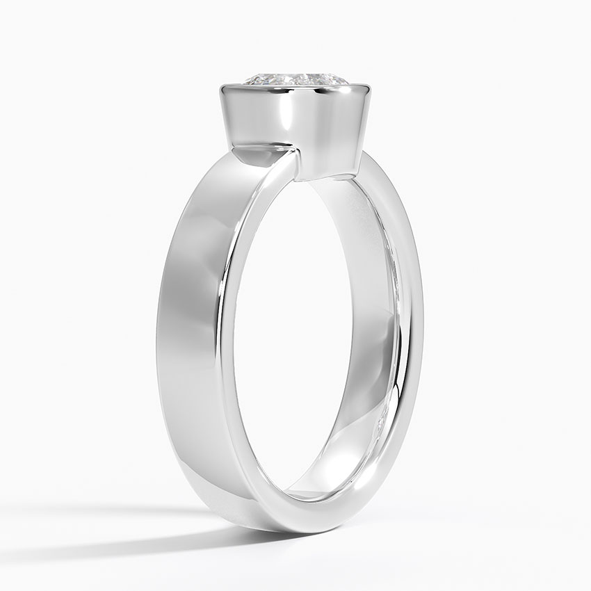2CT Bezel Set Lab Grown Diamond Engagement Ring  customdiamjewel Sterling Silver White Gold VVS-EF