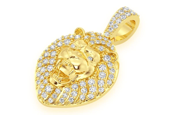 0.50CTW Lion Head Round Diamond Pendant  customdiamjewel   