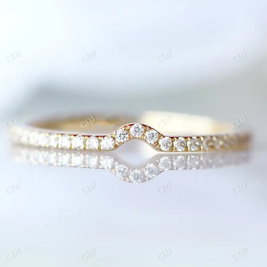 Curved Half Diamond Eternity Wedding Anniversary Band  customdiamjewel 10KT Yellow Gold VVS-EF