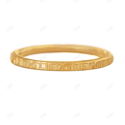 Engraved Plain Solid Gold Wedding Band For Woman  customdiamjewel 10KT Yellow Gold 