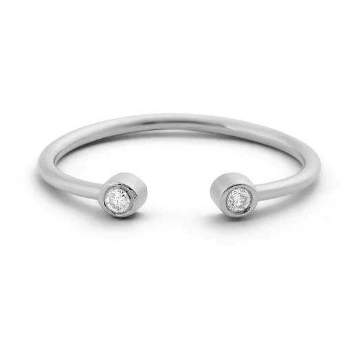 0.06CTW Open Lab Grown Diamond Wedding Band  customdiamjewel 10KT White Gold VVS-EF