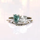 Cyan Blue Pear Cut Toi Et Moi Moissanite Ring  customdiamjewel 10KT White Gold VVS-EF