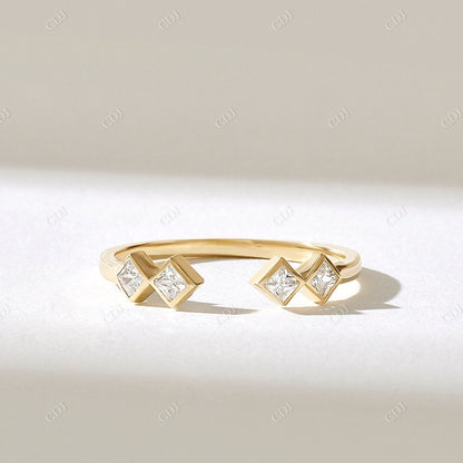 0.20CTW Princess Cut Lab Grown Diamond Open Shank Ring