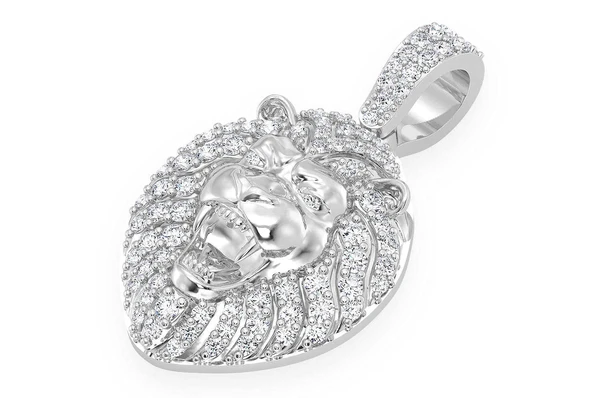 0.50CTW Lion Head Round Diamond Pendant  customdiamjewel   