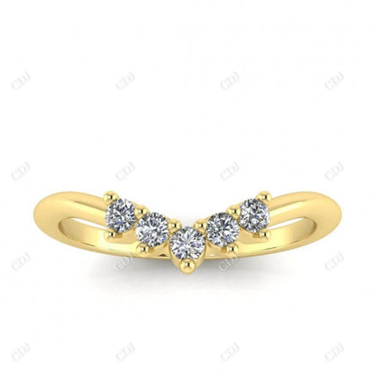 14k Yellow Gold Belen Curved Wedding Band  customdiamjewel 10 KT Yellow Gold VVS-EF