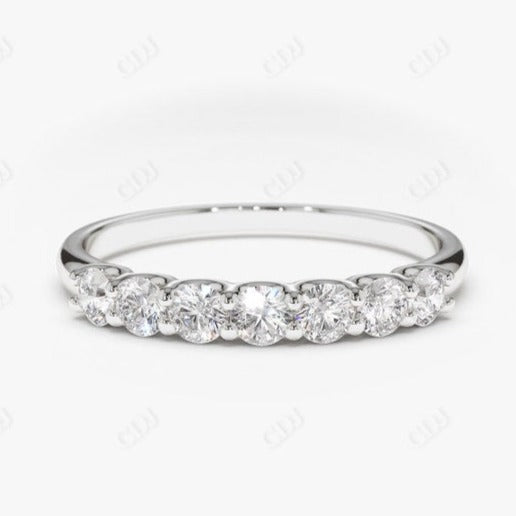 0.45CTW Lab Grown Diamond Shared Prong Wedding Band  customdiamjewel Sterling Silver White Gold VVS-EF