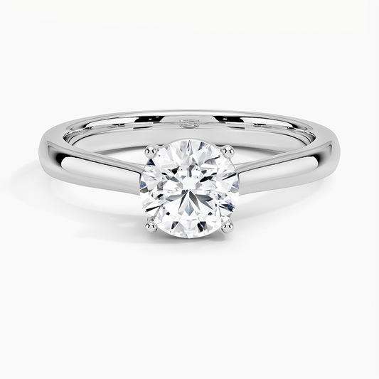 2CT Lab Grown Diamond Tapered Solitaire Engagement Ring