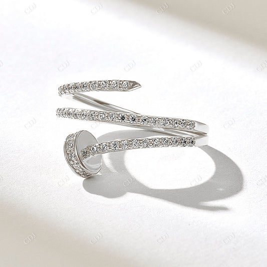 Natural Diamond Twisted Screw Design Ring  customdiamjewel 10KT White Gold VVS-EF