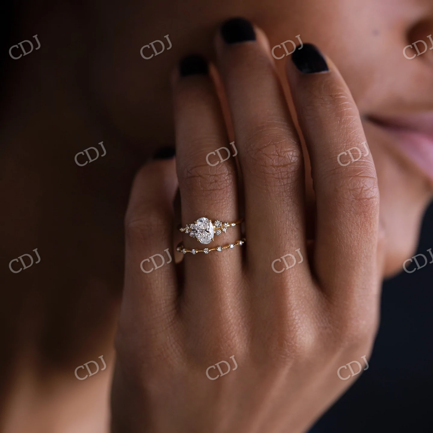 1.01CT Oval Cut Moissanite Multi Stone Wedding Ring  customdiamjewel   