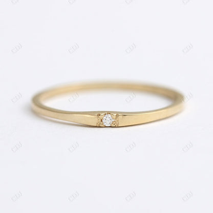 Dainty 0.014CT Natural Diamond Wedding Band  customdiamjewel 10KT Yellow Gold VVS-EF