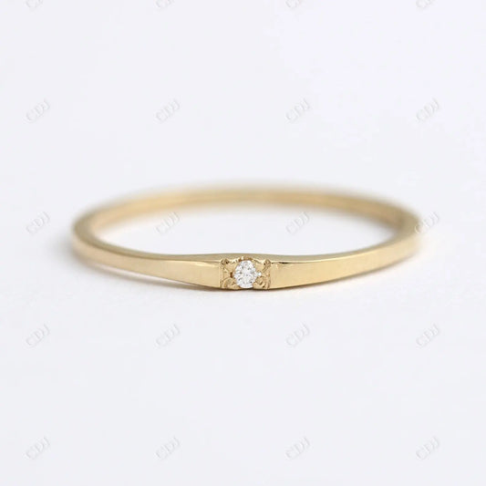 Dainty 0.014CT Natural Diamond Wedding Band  customdiamjewel 10KT Yellow Gold VVS-EF