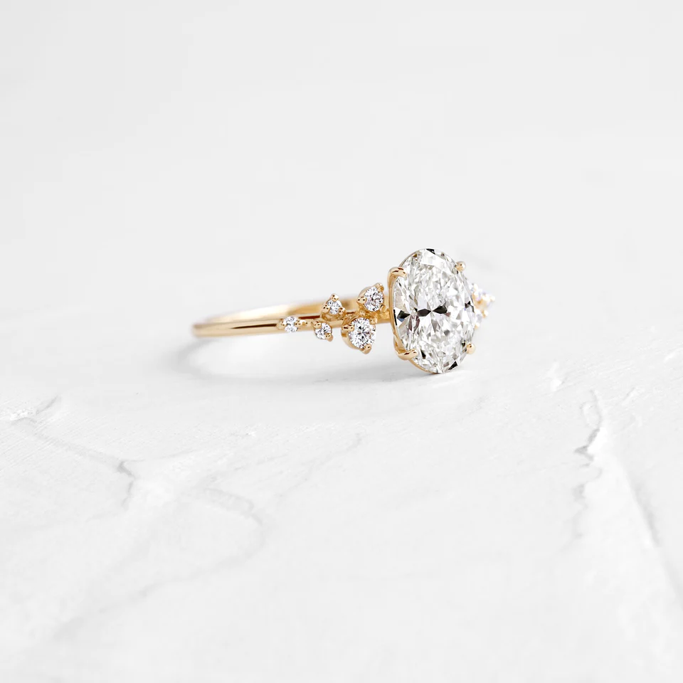1.01CT Oval Cut Moissanite Multi Stone Wedding Ring  customdiamjewel   
