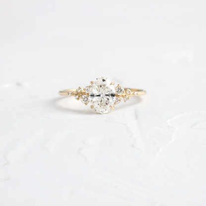 1.01CT Oval Cut Moissanite Multi Stone Wedding Ring  customdiamjewel 10KT Yellow Gold VVS-EF