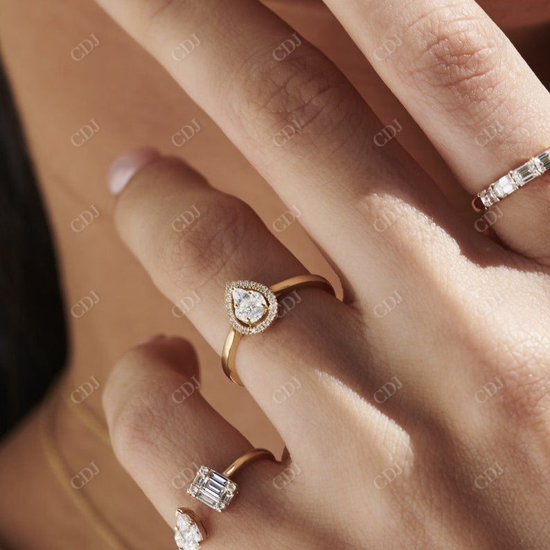 0.30CTW Multi Shape Lab Grown Diamond Engagement Ring  customdiamjewel   