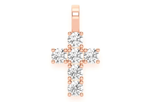 Rose Gold Diamond Rocks Cross Pendant customdiamjewel
